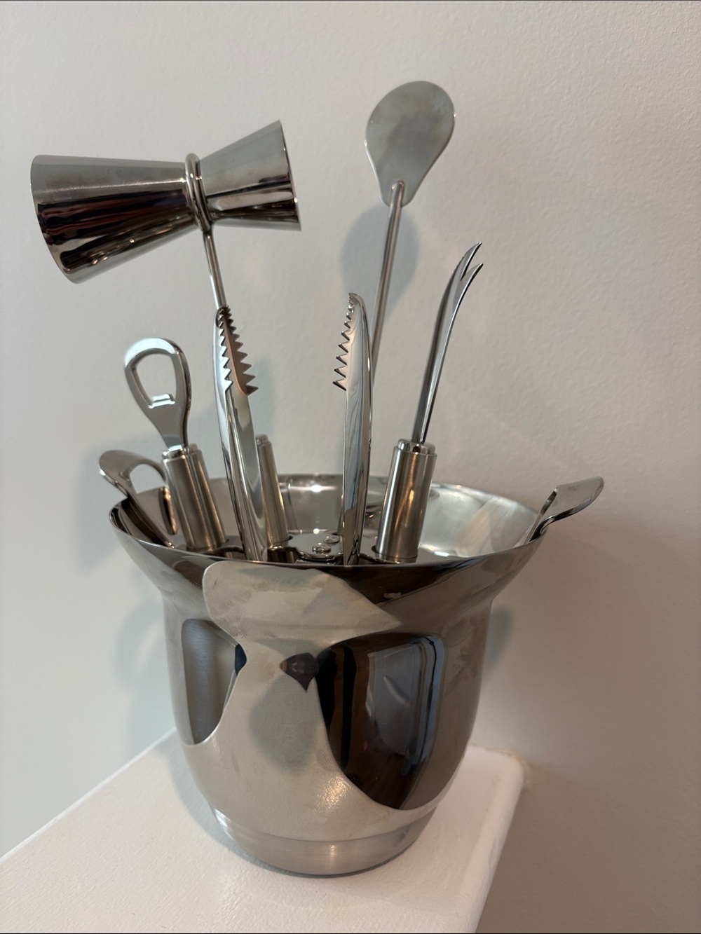Pottery Barn Stainless Bar Tool Set Box